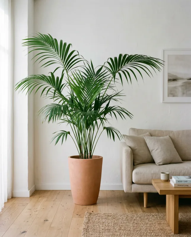 Howea forsteriana (Kentiapalm) met elegante gebogen vederbladeren