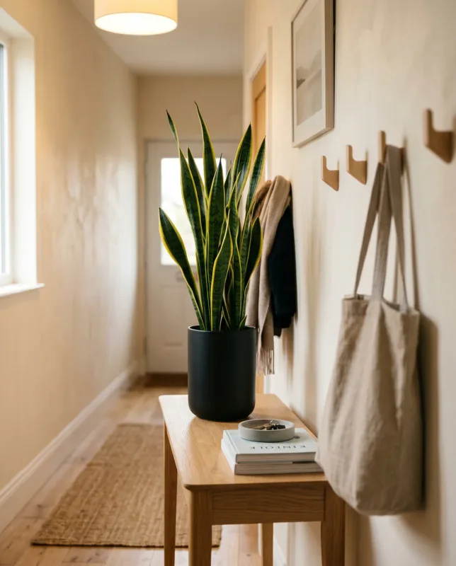 Sansevieria (vrouwentong) met rechtopstaande zwaardvormige bladeren